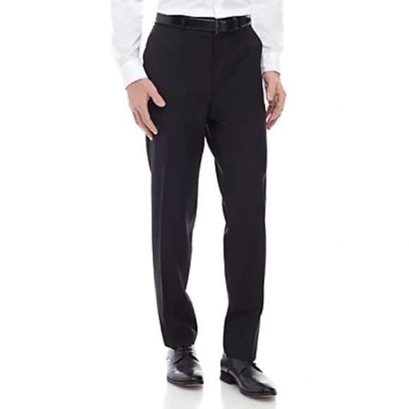 Lauren Ralph Lauren Black NWT Ultra Flex Pants Edgewood 100% Wool 40x30 - Picture 2 of 15